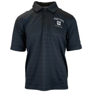 Men's champion utah state aggies black polo
